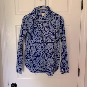 EUC jcrew paisley popover
